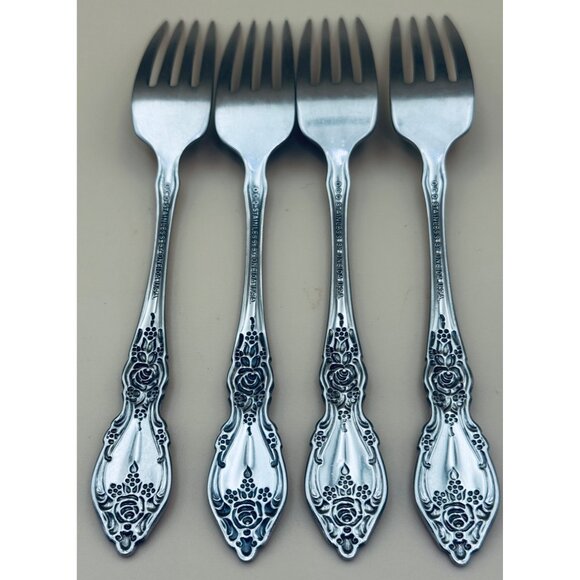 4 Oneida OCO WORDSWORTH Forks USA Glossy Stainless Steel Flatware - Picture 7 of 7